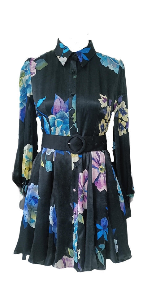 REBECCA SATIN SHIRTDRESS