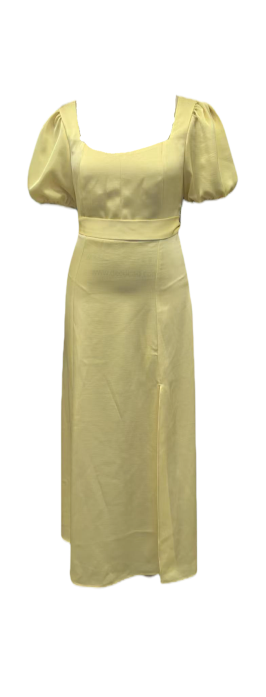 SAGA SATIN KJOLE - gul