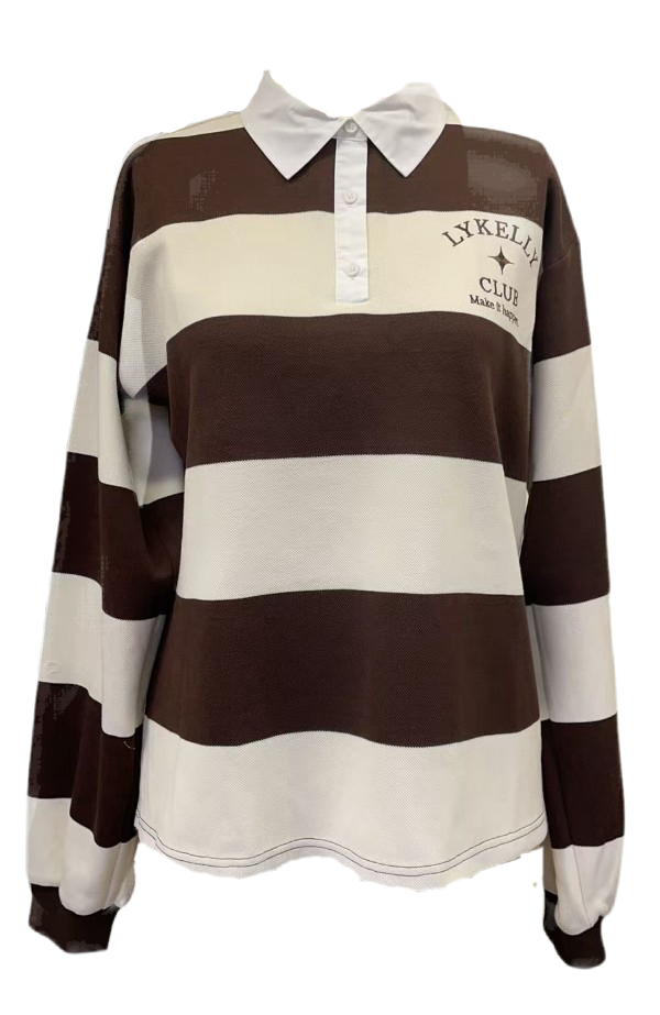 HOPE RUGBY SKJORTE - brun/hvid