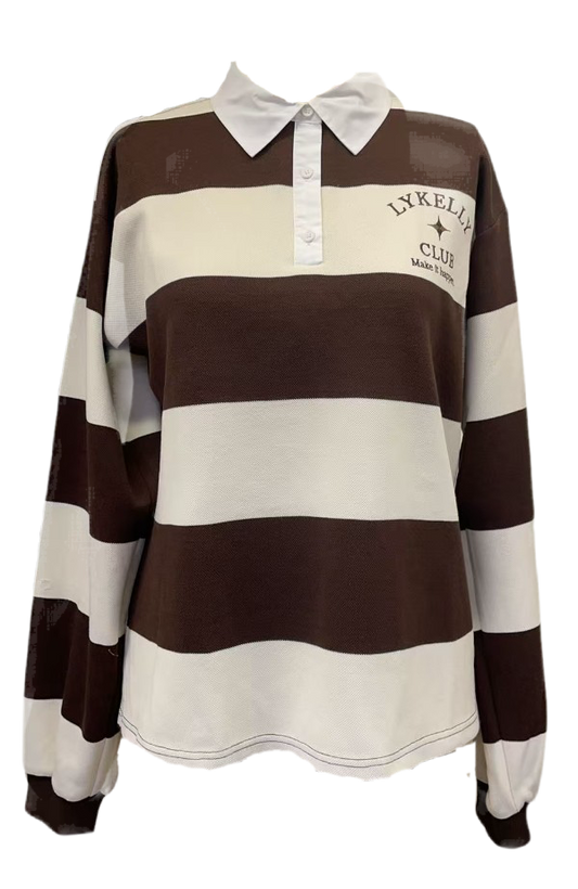 HOPE RUGBY SKJORTE - brun/hvid
