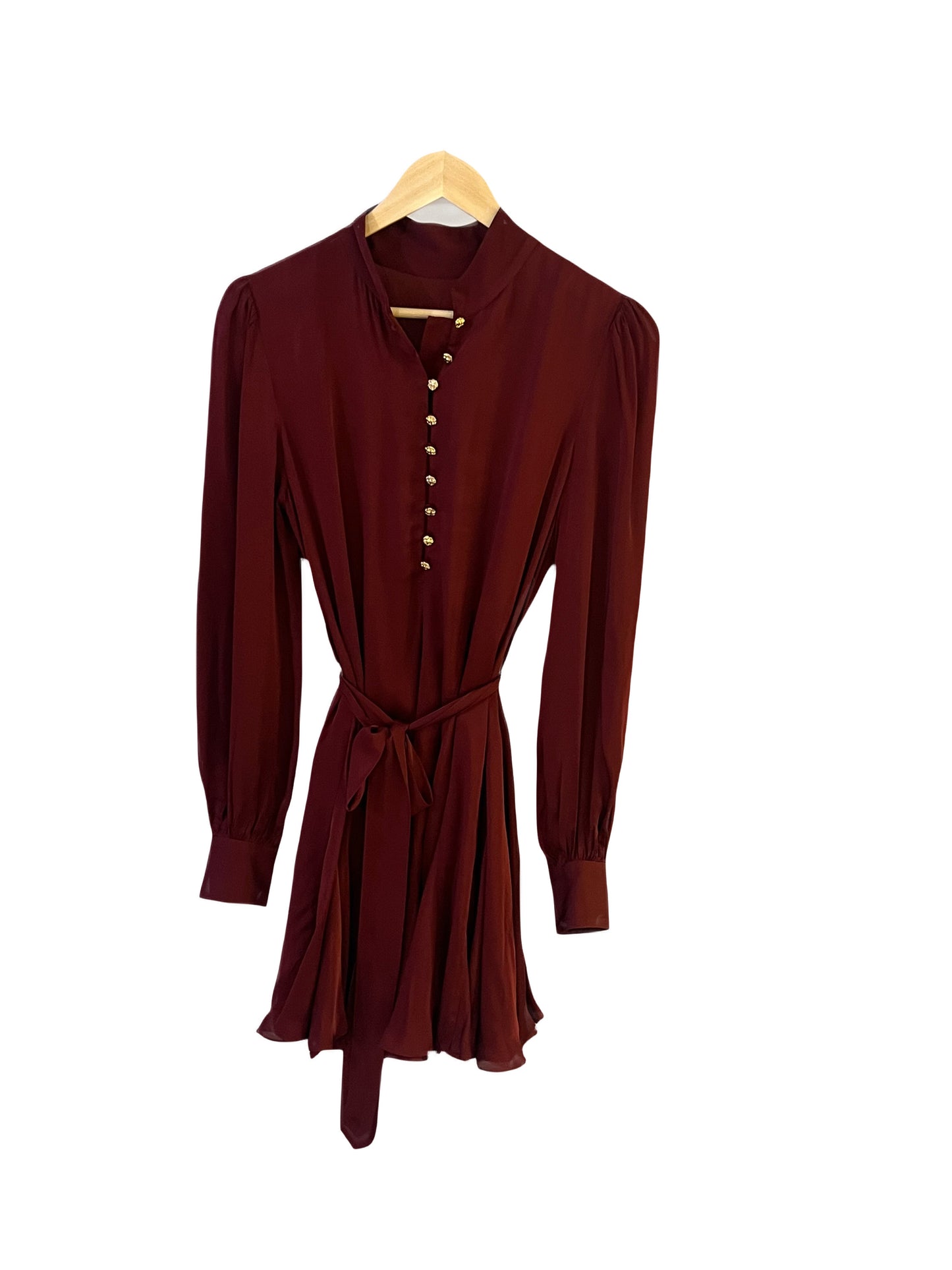 SIENNA SATIN DRESS - Burgundy