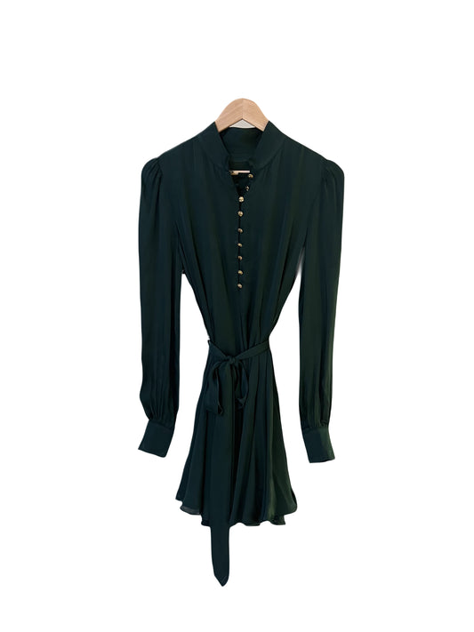 SIENNA SATIN DRESS - Dark Green